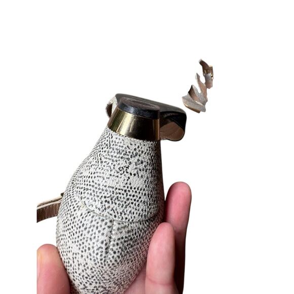 Tory Burch Mara White Lizard Pattern Leather Ankle Strap Wedge Sandals - 5.5 - Picture 10 of 10